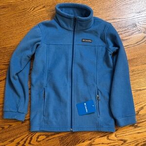 Columbia Blue Fleece Jacket, youth size M, new with tags